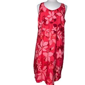 Tommy Bahama Floral Dress Shift Sleeveless Linen Knit Women’s Sz XL Tropical